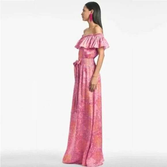 NWT SACHIN + BABI Dress Nikki Pink Off Shoulder Maxi Long Casual Resort 8 - Picture 2 of 10